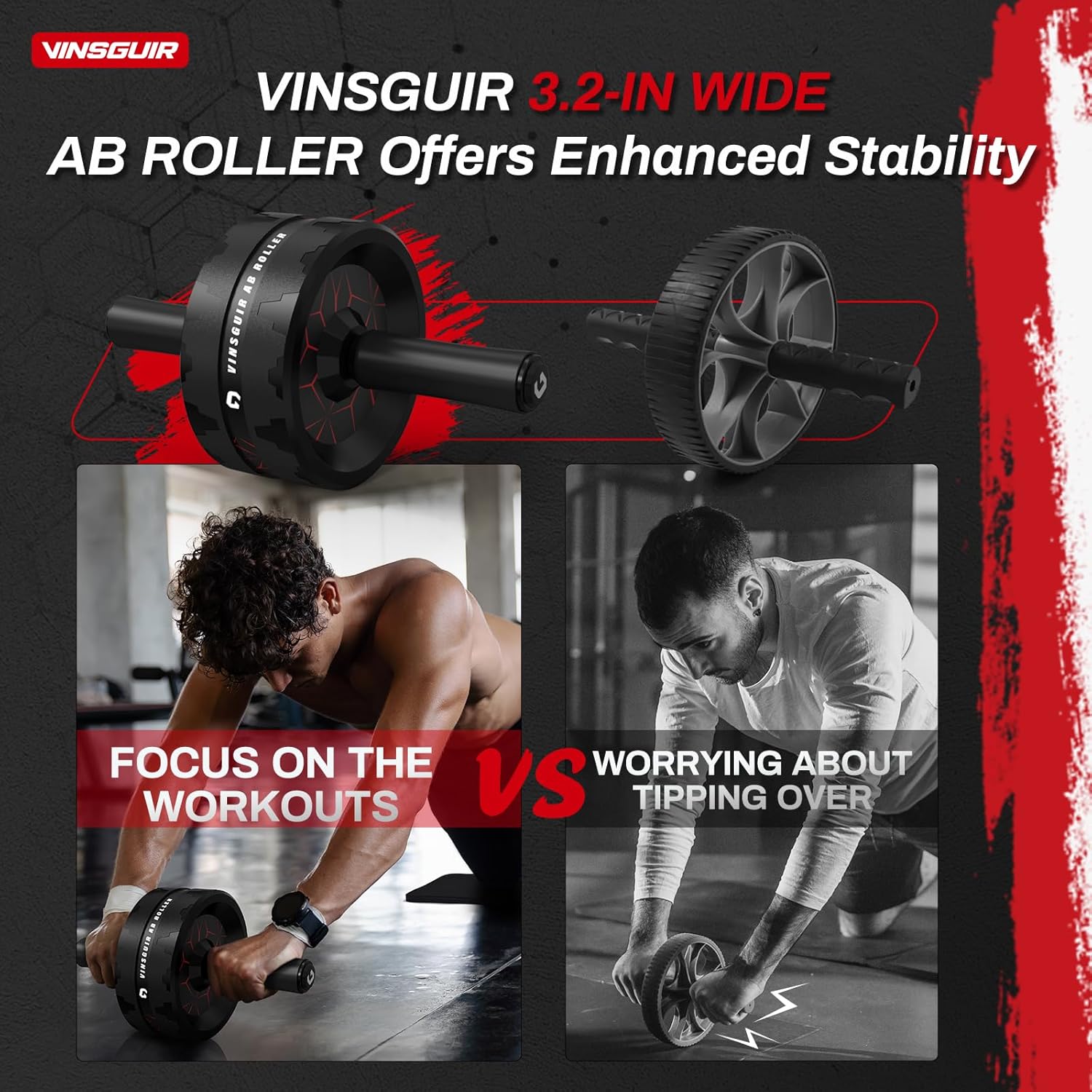 VINSGUIR Ab Roller Wheel, Abs & Core Workout Equipment - Image 2